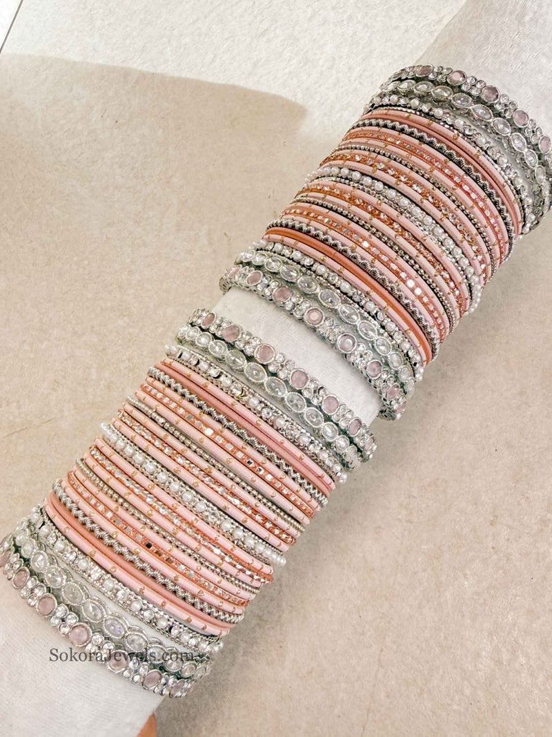 Slightly Imperfect: 2.6 peach bangle set - SOKORA JEWELSSlightly Imperfect: 2.6 peach bangle setBANGLES