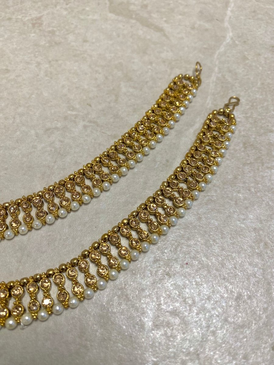 SLIGHTLY IMPERFECT: Antique Gold Anklets - Golden - SOKORA JEWELSSLIGHTLY IMPERFECT: Antique Gold Anklets - Golden