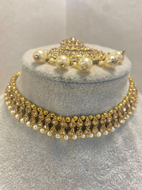 SLIGHTLY IMPERFECT: Antique Gold Choker Set - Golden - SOKORA JEWELSSLIGHTLY IMPERFECT: Antique Gold Choker Set - Golden