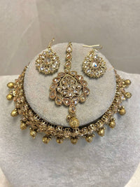 SLIGHTLY IMPERFECT: Antique Gold Choker Set - Golden - SOKORA JEWELSSLIGHTLY IMPERFECT: Antique Gold Choker Set - Golden