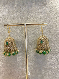 SLIGHTLY IMPERFECT: Antique Gold Choker Set - Green - SOKORA JEWELSSLIGHTLY IMPERFECT: Antique Gold Choker Set - GreenNECKLACE SETS