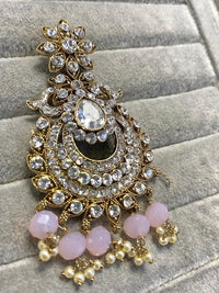 SLIGHTLY IMPERFECT: Antique Gold Drop Earrings - Pink/Clear - SOKORA JEWELSSLIGHTLY IMPERFECT: Antique Gold Drop Earrings - Pink/Clear