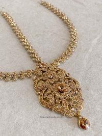 SLIGHTLY IMPERFECT: Antique Gold Mathapatti - Golden - SOKORA JEWELSSLIGHTLY IMPERFECT: Antique Gold Mathapatti - Golden