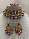 SLIGHTLY IMPERFECT: Antique Gold Necklace - Ruby - SOKORA JEWELSSLIGHTLY IMPERFECT: Antique Gold Necklace - RubyChoker Sets