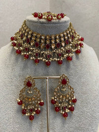 SLIGHTLY IMPERFECT: Antique Gold Necklace - Ruby - SOKORA JEWELSSLIGHTLY IMPERFECT: Antique Gold Necklace - RubyChoker Sets