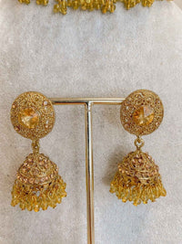 SLIGHTLY IMPERFECT: Antique Gold Necklace Set - Amber - SOKORA JEWELSSLIGHTLY IMPERFECT: Antique Gold Necklace Set - AmberNECKLACE SETS