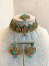 SLIGHTLY IMPERFECT: Antique Gold Necklace Set - Turquoise - SOKORA JEWELSSLIGHTLY IMPERFECT: Antique Gold Necklace Set - TurquoiseNECKLACE SETS
