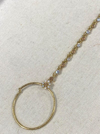 SLIGHTLY IMPERFECT: Antique Gold Nose Ring - Gold/Clear (Slide Type) - SOKORA JEWELSSLIGHTLY IMPERFECT: Antique Gold Nose Ring - Gold/Clear (Slide Type)