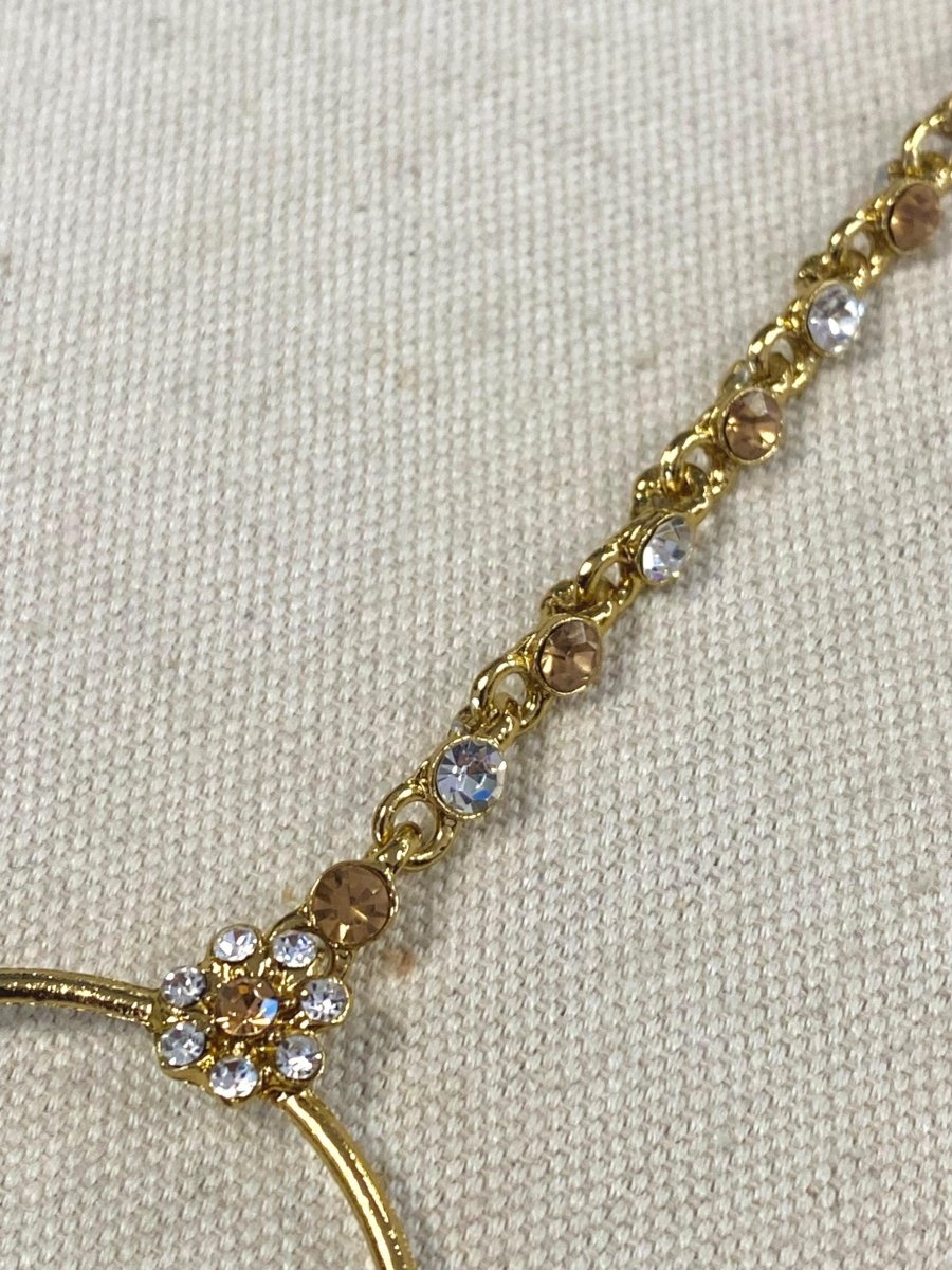 SLIGHTLY IMPERFECT: Antique Gold Nose Ring - Gold/Clear (Slide Type) - SOKORA JEWELSSLIGHTLY IMPERFECT: Antique Gold Nose Ring - Gold/Clear (Slide Type)