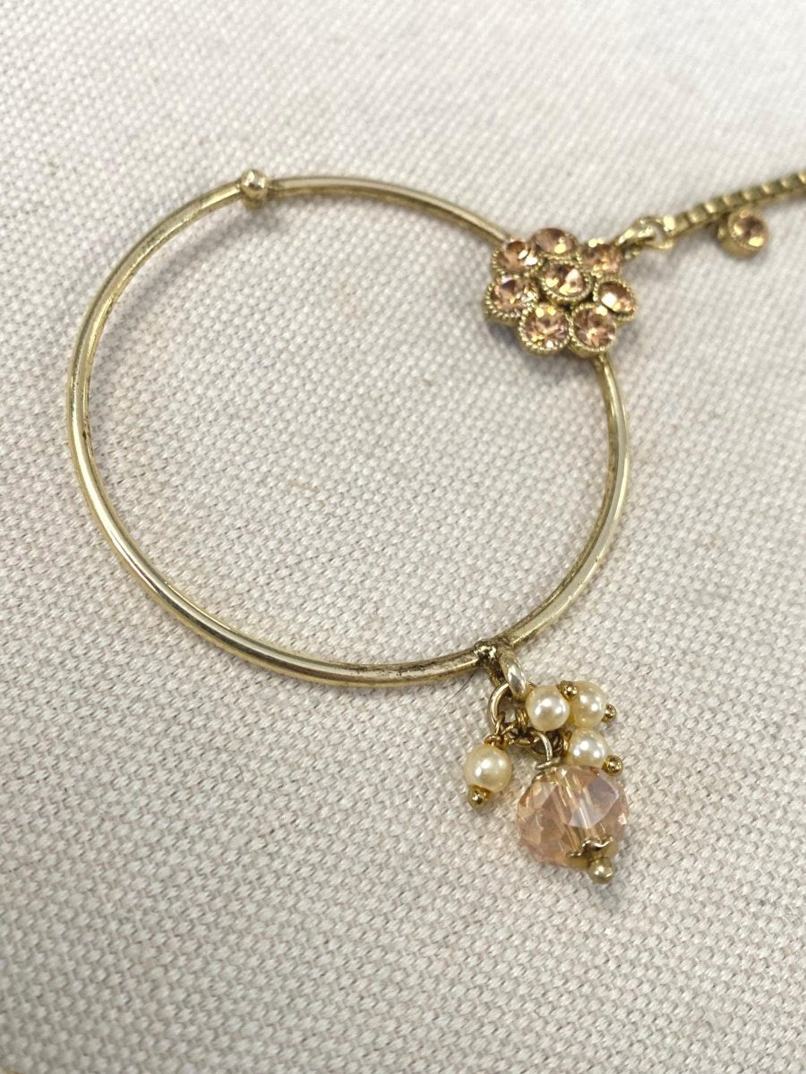 SLIGHTLY IMPERFECT: Antique Gold Nose Ring - Golden (Slide Type) - SOKORA JEWELSSLIGHTLY IMPERFECT: Antique Gold Nose Ring - Golden (Slide Type)