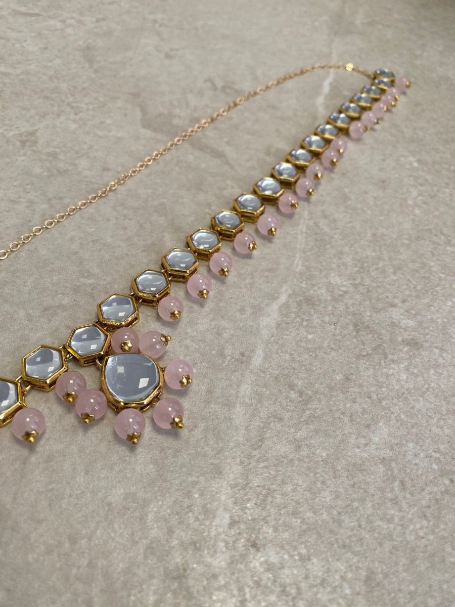 SLIGHTLY IMPERFECT: Antique Gold Waist Chain - Pink - SOKORA JEWELSSLIGHTLY IMPERFECT: Antique Gold Waist Chain - Pink
