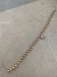 SLIGHTLY IMPERFECT: Antique Gold Waist Chain - Pink - SOKORA JEWELSSLIGHTLY IMPERFECT: Antique Gold Waist Chain - Pink