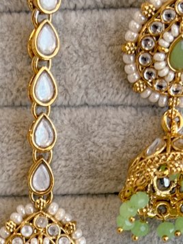 Slightly Imperfect : Asmita Faux Kundan Set - Mint - SOKORA JEWELSSlightly Imperfect : Asmita Faux Kundan Set - MintNECKLACE SETS