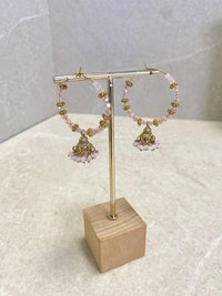 SLIGHTLY IMPERFECT: Beaded Hoop Earrings - Pink - SOKORA JEWELSSLIGHTLY IMPERFECT: Beaded Hoop Earrings - Pink