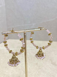 SLIGHTLY IMPERFECT: Beaded Hoop Earrings - Pink - SOKORA JEWELSSLIGHTLY IMPERFECT: Beaded Hoop Earrings - Pink