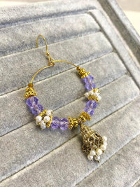 SLIGHTLY IMPERFECT: Beaded Hoop Earrings - Purple - SOKORA JEWELSSLIGHTLY IMPERFECT: Beaded Hoop Earrings - Purple