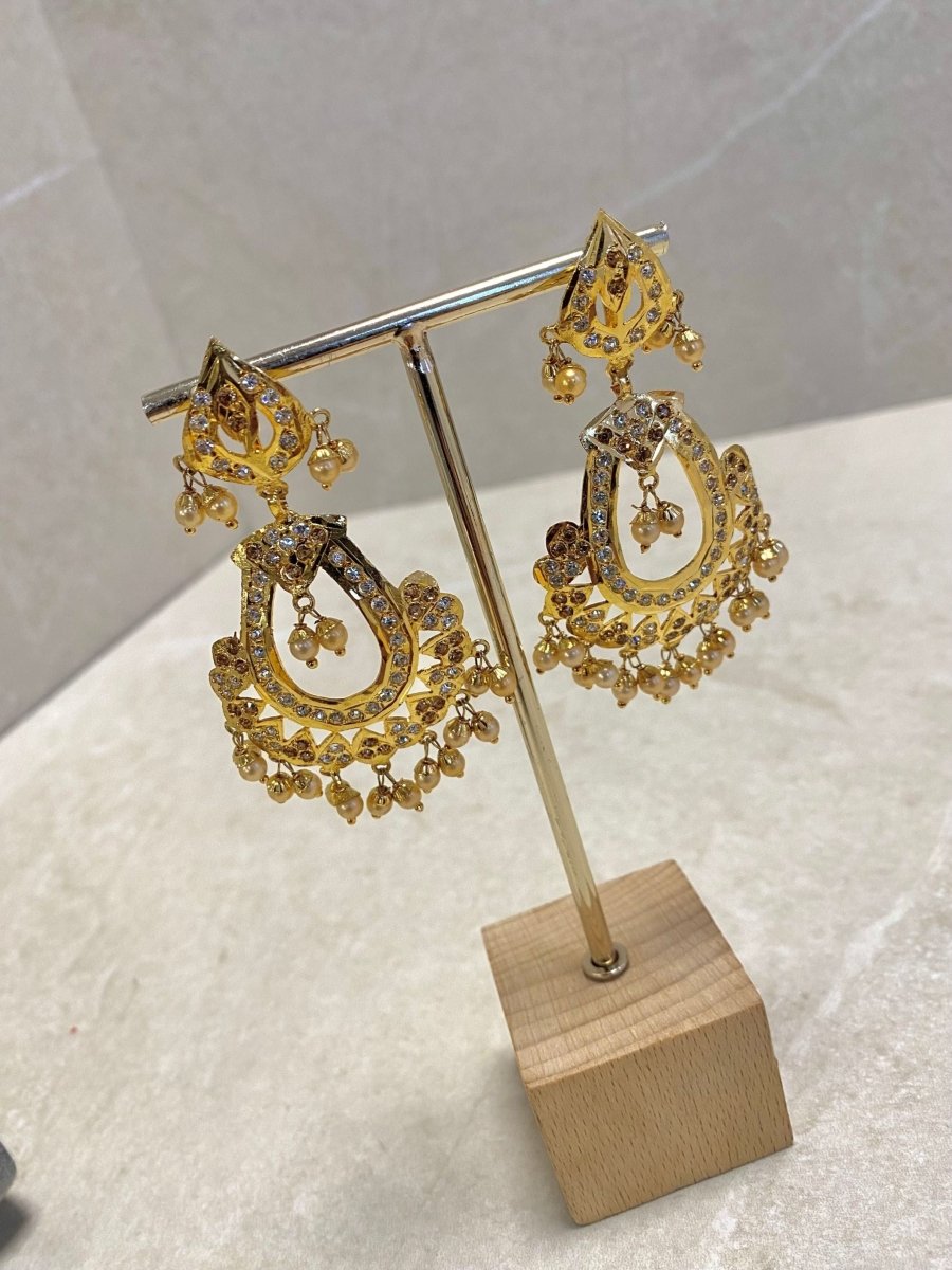 SLIGHTLY IMPERFECT: Bright Gold Drop Earrings - Green - SOKORA JEWELSSLIGHTLY IMPERFECT: Bright Gold Drop Earrings - Green