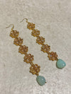 SLIGHTLY IMPERFECT: Bright Gold Drop Earrings - Sea Green - SOKORA JEWELSSLIGHTLY IMPERFECT: Bright Gold Drop Earrings - Sea Green