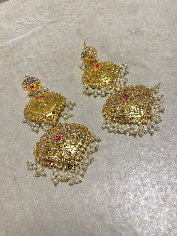 SLIGHTLY IMPERFECT: Bright Gold Earrings - Pink - SOKORA JEWELSSLIGHTLY IMPERFECT: Bright Gold Earrings - Pink