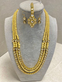 SLIGHTLY IMPERFECT: Bright Gold Kundan Mala Set - SOKORA JEWELSSLIGHTLY IMPERFECT: Bright Gold Kundan Mala SetNECKLACE SETS
