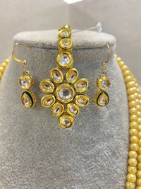 SLIGHTLY IMPERFECT: Bright Gold Kundan Mala Set - SOKORA JEWELSSLIGHTLY IMPERFECT: Bright Gold Kundan Mala SetNECKLACE SETS