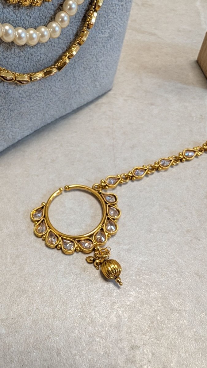 SLIGHTLY IMPERFECT: Bright Gold Mala Set - Pearl - SOKORA JEWELSSLIGHTLY IMPERFECT: Bright Gold Mala Set - Pearl