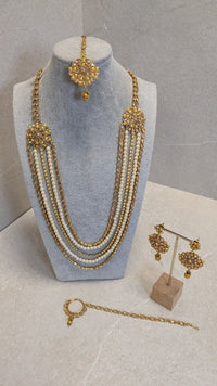 SLIGHTLY IMPERFECT: Bright Gold Mala Set - Pearl - SOKORA JEWELSSLIGHTLY IMPERFECT: Bright Gold Mala Set - Pearl