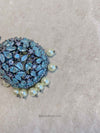 SLIGHTLY IMPERFECT: Diamante Jhumka Earrings - Blue - SOKORA JEWELSSLIGHTLY IMPERFECT: Diamante Jhumka Earrings - Blue