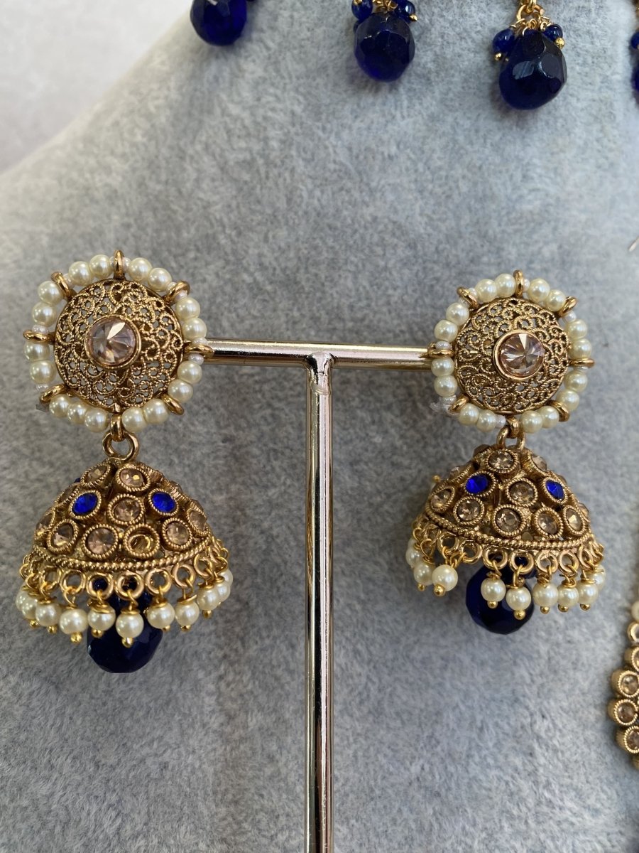 SLIGHTLY IMPERFECT: Diana Choker Set - Navy - SOKORA JEWELSSLIGHTLY IMPERFECT: Diana Choker Set - NavyChoker Sets