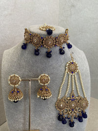 SLIGHTLY IMPERFECT: Diana Choker Set - Navy - SOKORA JEWELSSLIGHTLY IMPERFECT: Diana Choker Set - NavyChoker Sets