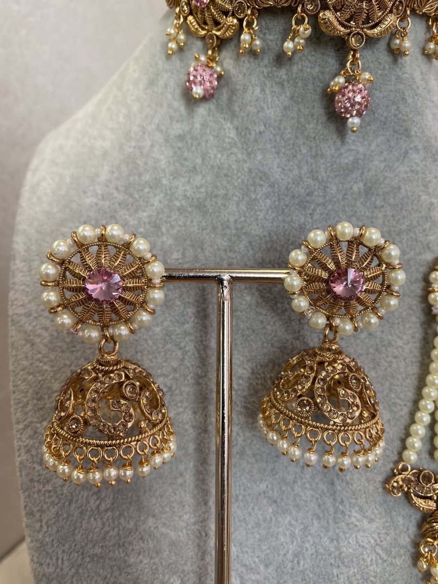 SLIGHTLY IMPERFECT: Diana Choker Set - Pink - SOKORA JEWELSSLIGHTLY IMPERFECT: Diana Choker Set - PinkChoker Sets