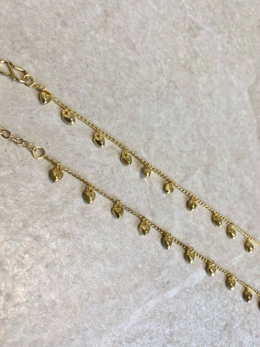 SLIGHTLY IMPERFECT: Golden Heart Themed Anklet - SOKORA JEWELSSLIGHTLY IMPERFECT: Golden Heart Themed Anklet