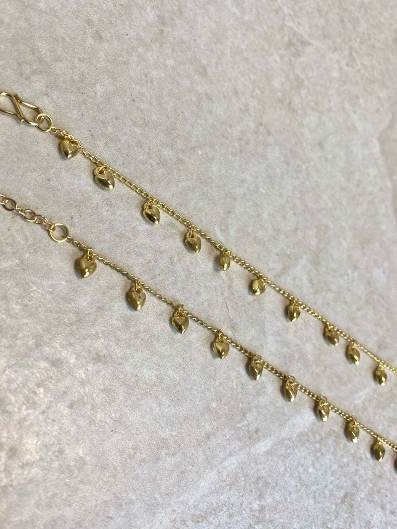 SLIGHTLY IMPERFECT: Golden Heart Themed Anklet - SOKORA JEWELSSLIGHTLY IMPERFECT: Golden Heart Themed Anklet