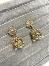 (Slightly Imperfect) Jhumka Earrings - Golden Shimmer - SOKORA JEWELS(Slightly Imperfect) Jhumka Earrings - Golden Shimmer