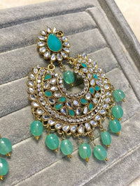 SLIGHTLY IMPERFECT: Large Antique Gold Earrings - Mint - SOKORA JEWELSSLIGHTLY IMPERFECT: Large Antique Gold Earrings - Mint