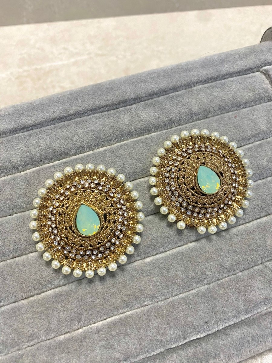 SLIGHTLY IMPERFECT: Large Antique Gold Tops - Mint - SOKORA JEWELSSLIGHTLY IMPERFECT: Large Antique Gold Tops - Mintstuds and tops