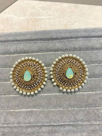 SLIGHTLY IMPERFECT: Large Antique Gold Tops - Mint - SOKORA JEWELSSLIGHTLY IMPERFECT: Large Antique Gold Tops - Mintstuds and tops