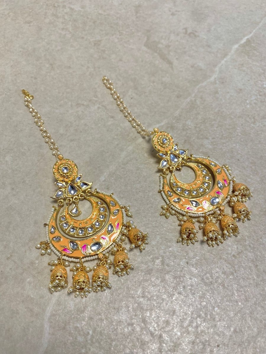 SLIGHTLY IMPERFECT: Large Statement Earrings - Peach - SOKORA JEWELSSLIGHTLY IMPERFECT: Large Statement Earrings - Peach