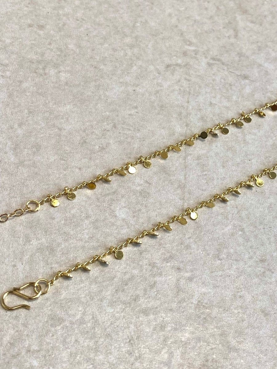 SLIGHTLY IMPERFECT: Liyana Golden Anklet - SOKORA JEWELSSLIGHTLY IMPERFECT: Liyana Golden Anklet