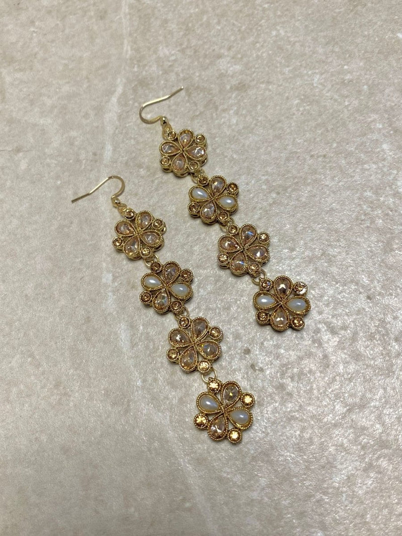 SLIGHTLY IMPERFECT: Long Antique Gold Drop Earrings - Golden - SOKORA JEWELSSLIGHTLY IMPERFECT: Long Antique Gold Drop Earrings - Golden