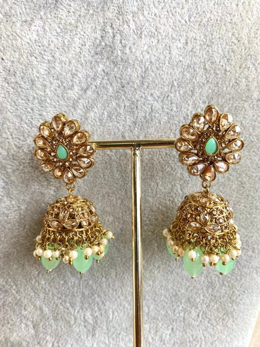 Slightly Imperfect : Lucie Bridal Necklace Set - Mint - SOKORA JEWELSSlightly Imperfect : Lucie Bridal Necklace Set - Mint