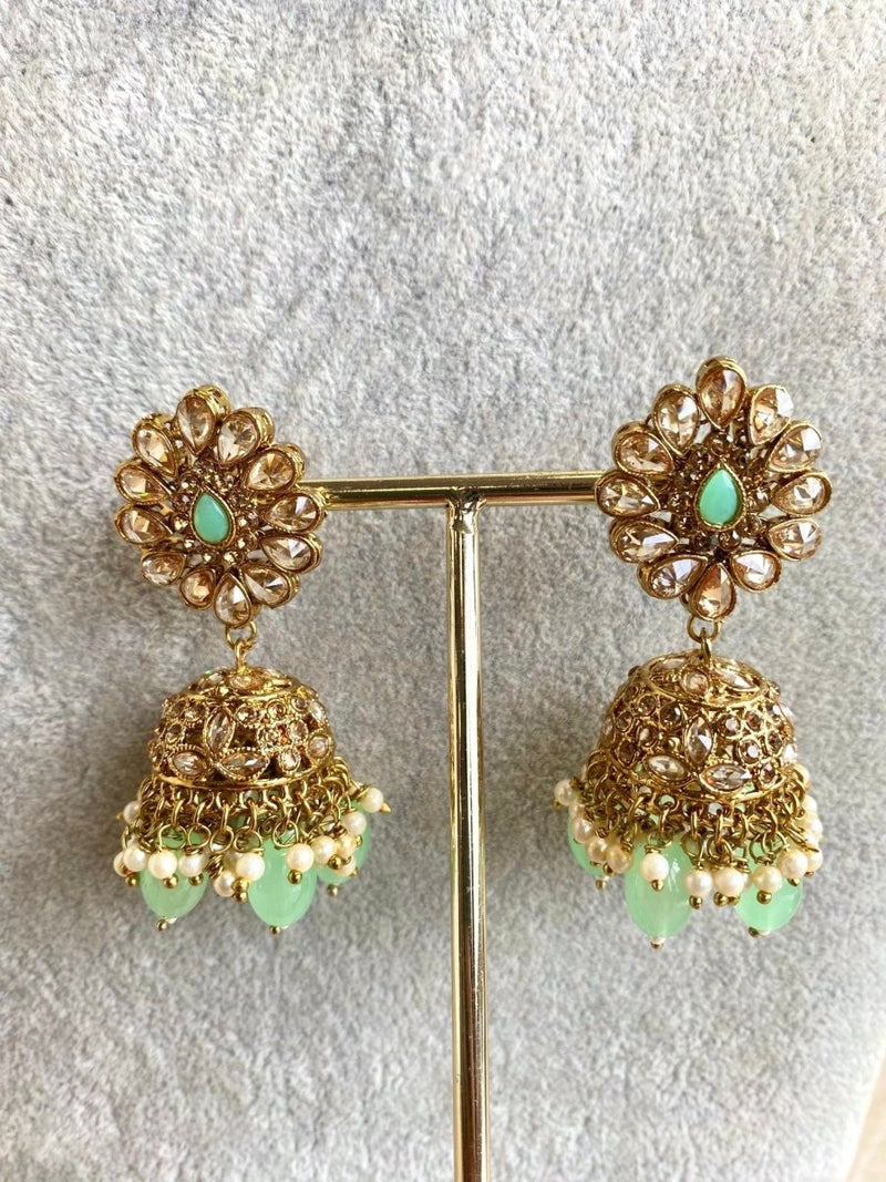 Slightly Imperfect : Lucie Bridal Necklace Set - Mint - SOKORA JEWELSSlightly Imperfect : Lucie Bridal Necklace Set - Mint