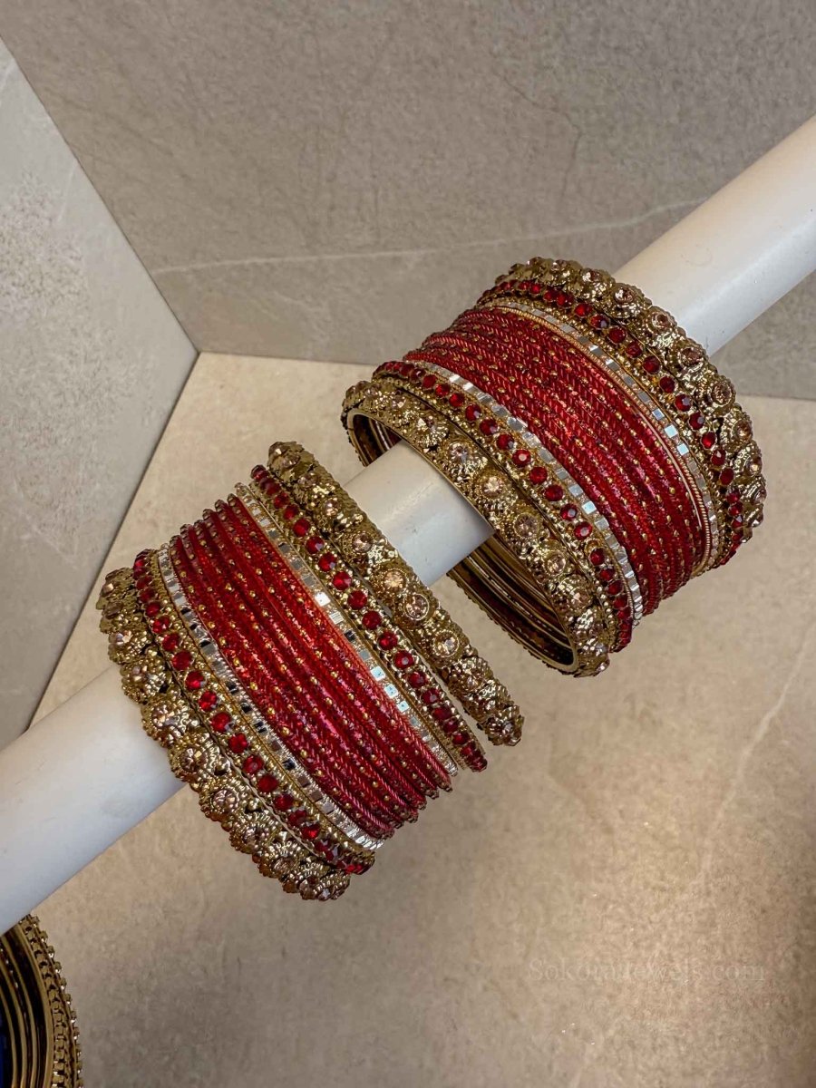 (Slightly Imperfect) Maroon Bangle set - SOKORA JEWELS(Slightly Imperfect) Maroon Bangle setBANGLES