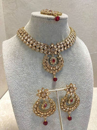 SLIGHTLY IMPERFECT: Maroon Necklace Set - SOKORA JEWELSSLIGHTLY IMPERFECT: Maroon Necklace Setcustom