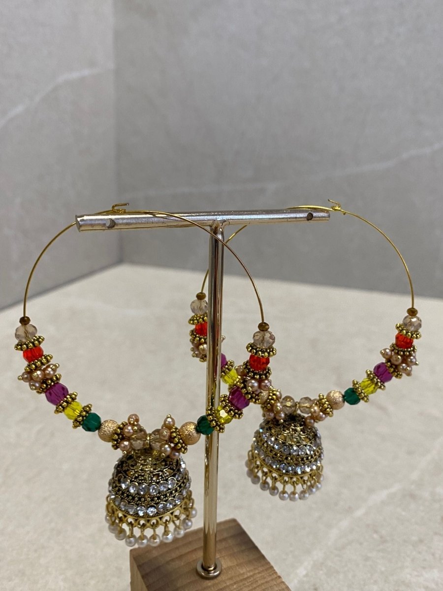 SLIGHTLY IMPERFECT: Mehndi Night Hoop Earrings - SOKORA JEWELSSLIGHTLY IMPERFECT: Mehndi Night Hoop Earrings