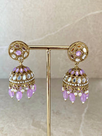 SLIGHTLY IMPERFECT: Mirror Jhumka Earring & Tikka set - 6 Colours - SOKORA JEWELSSLIGHTLY IMPERFECT: Mirror Jhumka Earring & Tikka set - 6 Colours