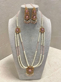 SLIGHTLY IMPERFECT: Pearly Mala & Earrings Set - Pink - SOKORA JEWELSSLIGHTLY IMPERFECT: Pearly Mala & Earrings Set - Pink