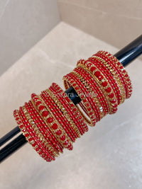 (Slightly Imperfect) Red Bangle set - SOKORA JEWELS(Slightly Imperfect) Red Bangle setBANGLES