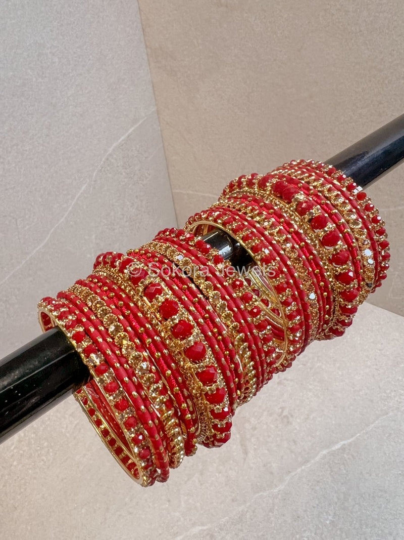 (Slightly Imperfect) Red Bangle set - SOKORA JEWELS(Slightly Imperfect) Red Bangle setBANGLES