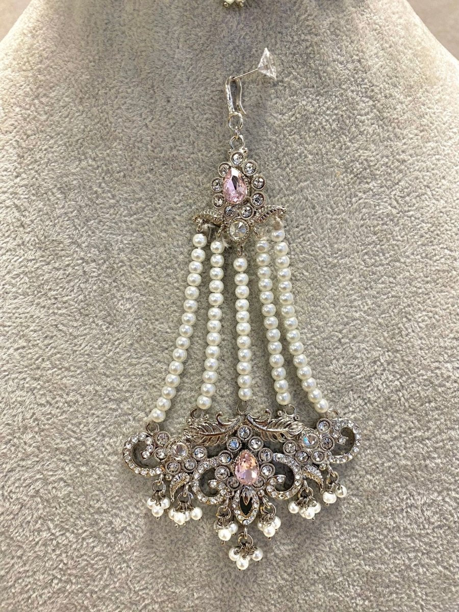 SLIGHTLY IMPERFECT: Silver Necklace Set - Pink - SOKORA JEWELSSLIGHTLY IMPERFECT: Silver Necklace Set - Pink